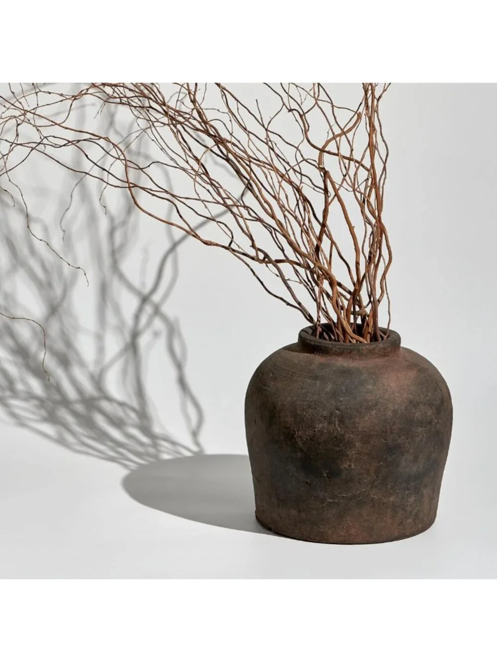 Large Brown Ceramic Vase - 11